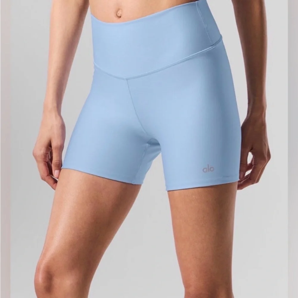 ALO Yoga Sky Blue Bike Shorts